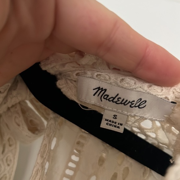 NWOT Madewell eyelet mock neck ruffle top, size small - Picture 3 of 9